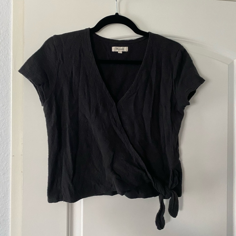 Madewell black wrap top